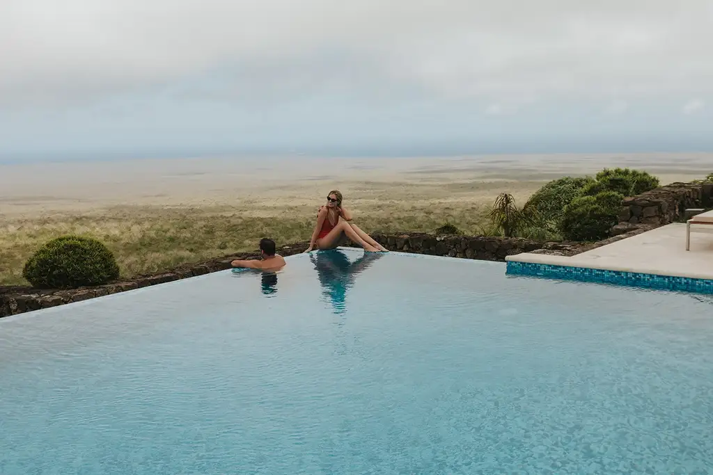 Infinity pool overlooking the crater