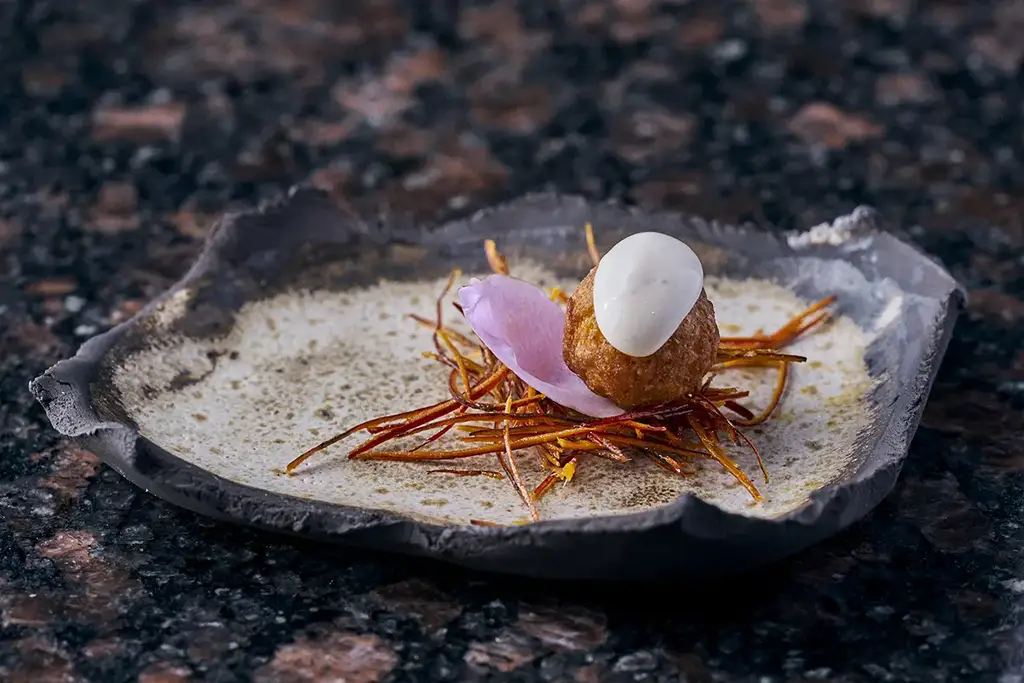 Plated dish at Evolution by Pikaia