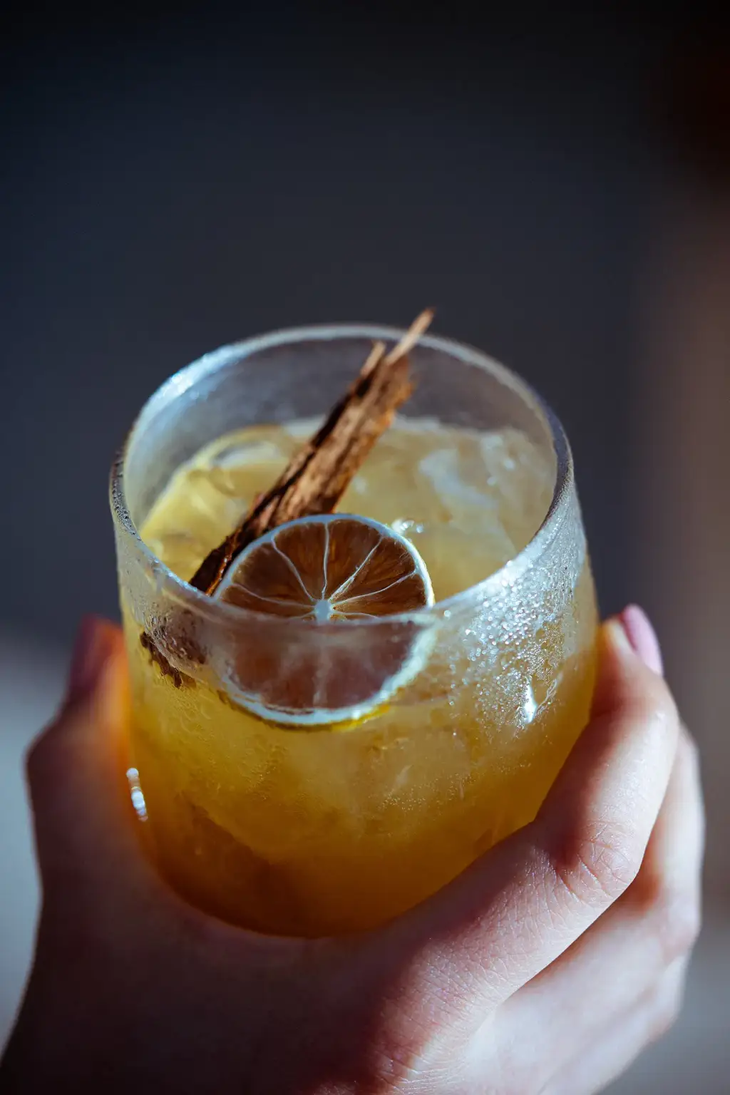 Citrus-garnished cocktail at the DNA Bar