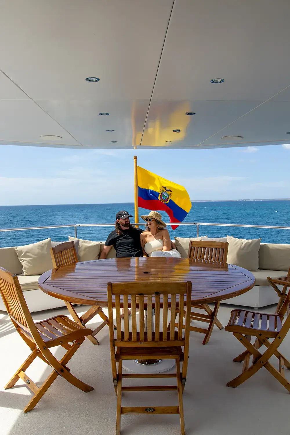 Guests on the deck of M/Y Vision Pikaia